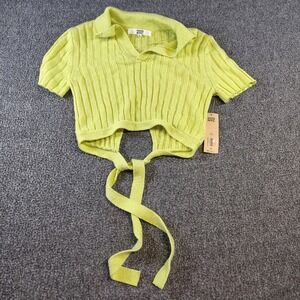 Madden cropped tie back sweater NWT small